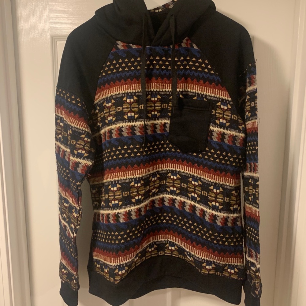 aztec print hoodie marked 2Xl fits like medium